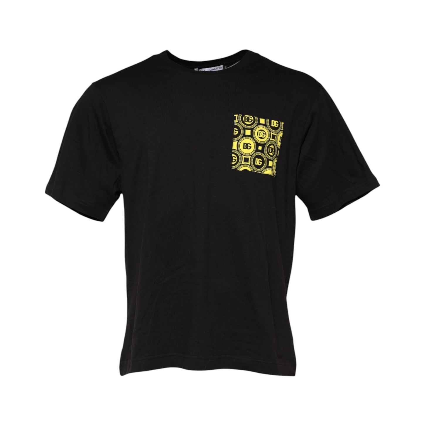 Camiseta minimalista negra de algodón con cuello redondo