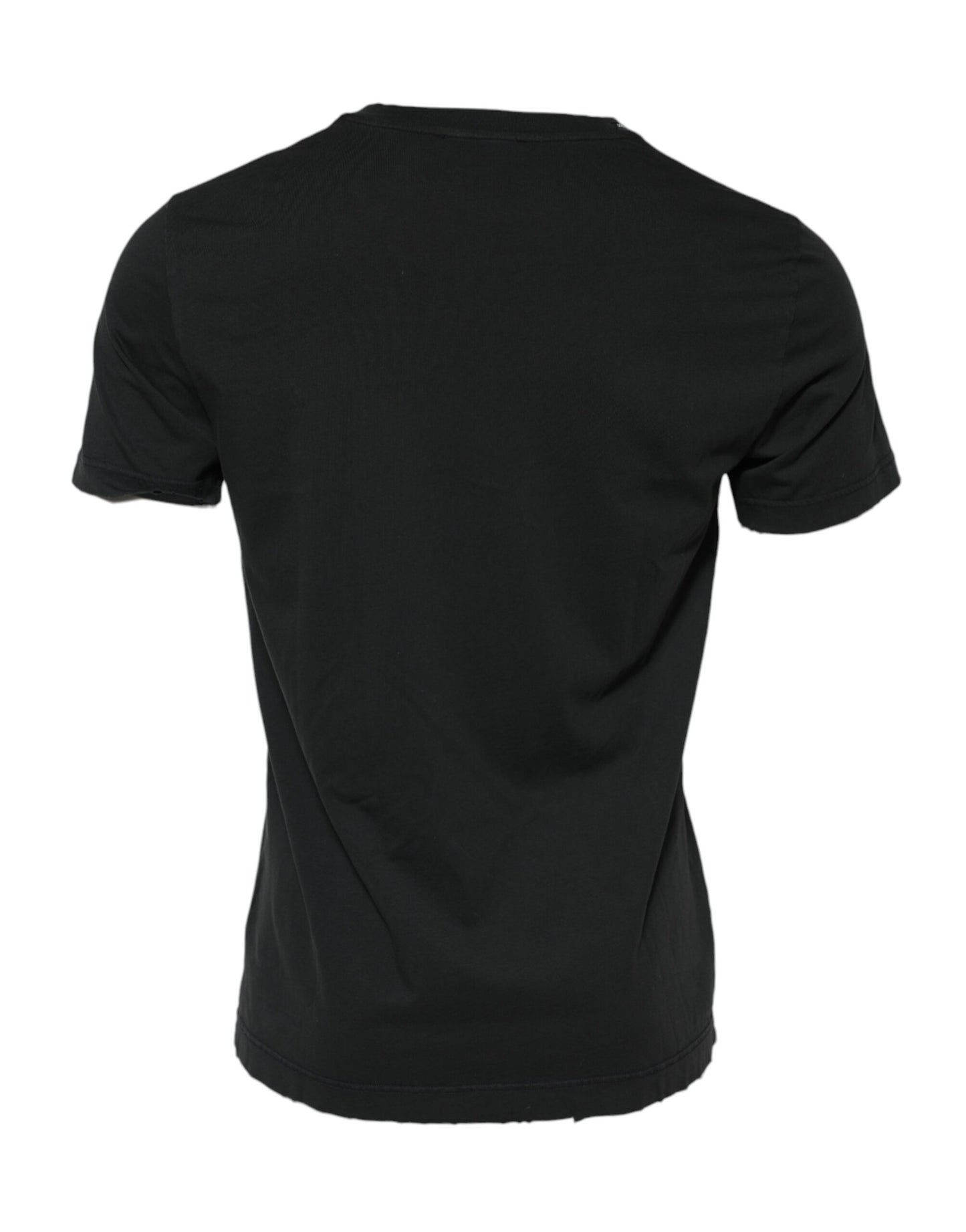Camiseta negra de algodón con cuello redondo DG Crew Devotion