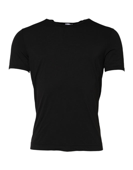 Camiseta interior de cuello redondo de modal negra para hombre