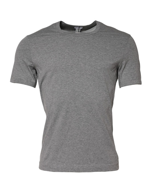 Camiseta interior gris de manga corta con cuello redondo