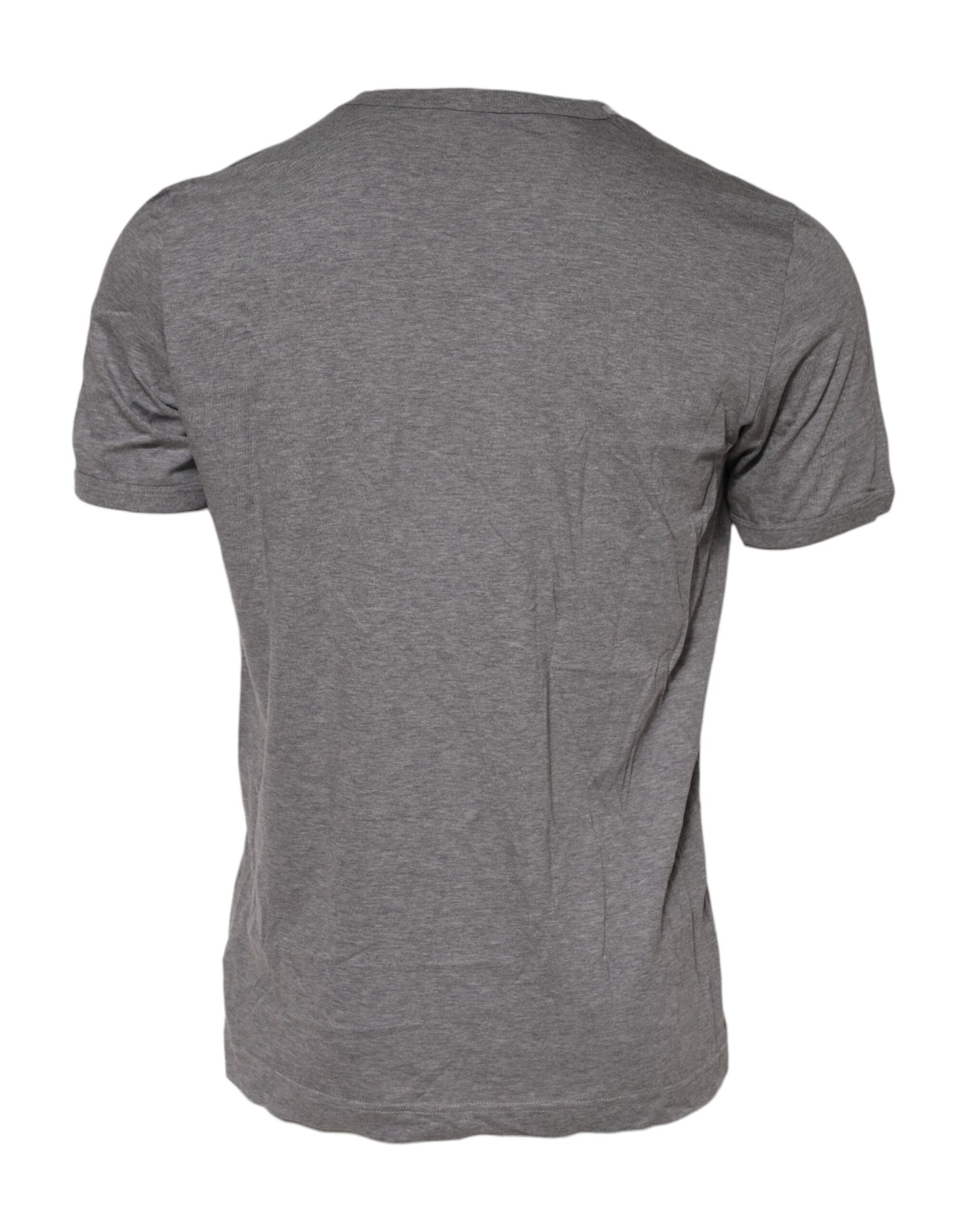 Camiseta gris de algodón con cuello redondo #DGFamily