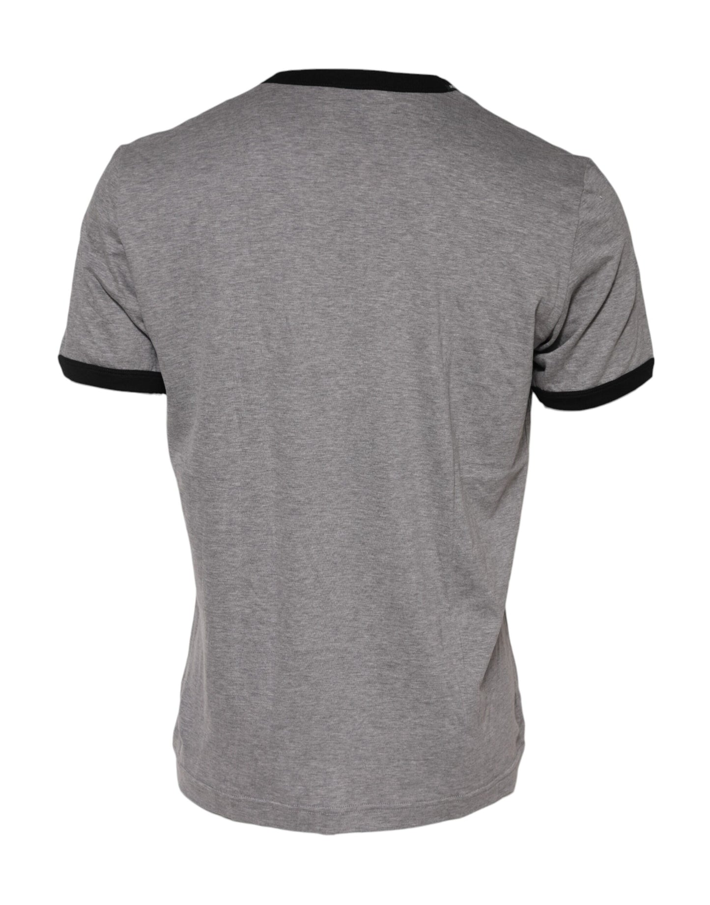 Camiseta de algodón con cuello redondo y estampado del Sagrado Corazón en gris