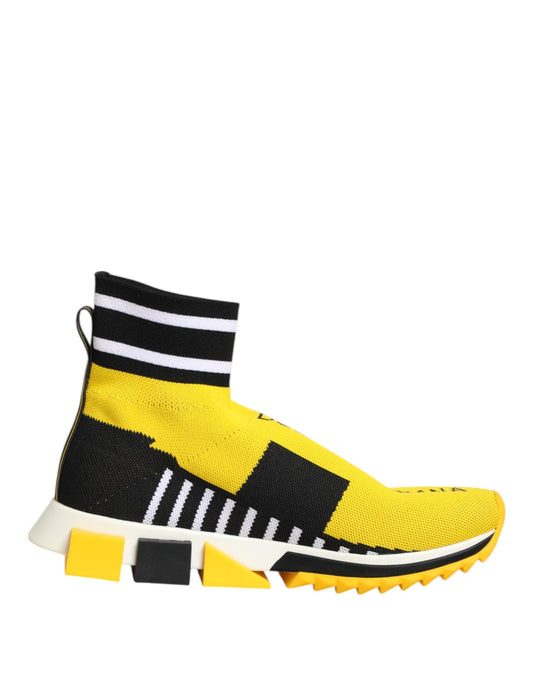 Zapatillas deportivas con calcetines Sorrento en amarillo y negro