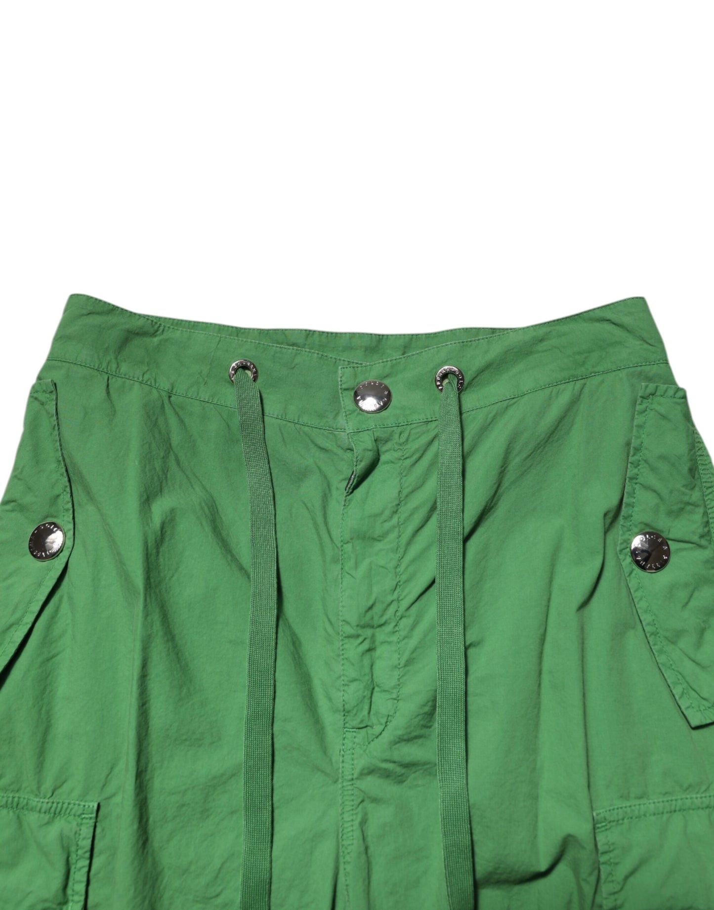 Pantalones cargo de cintura alta de algodón verde