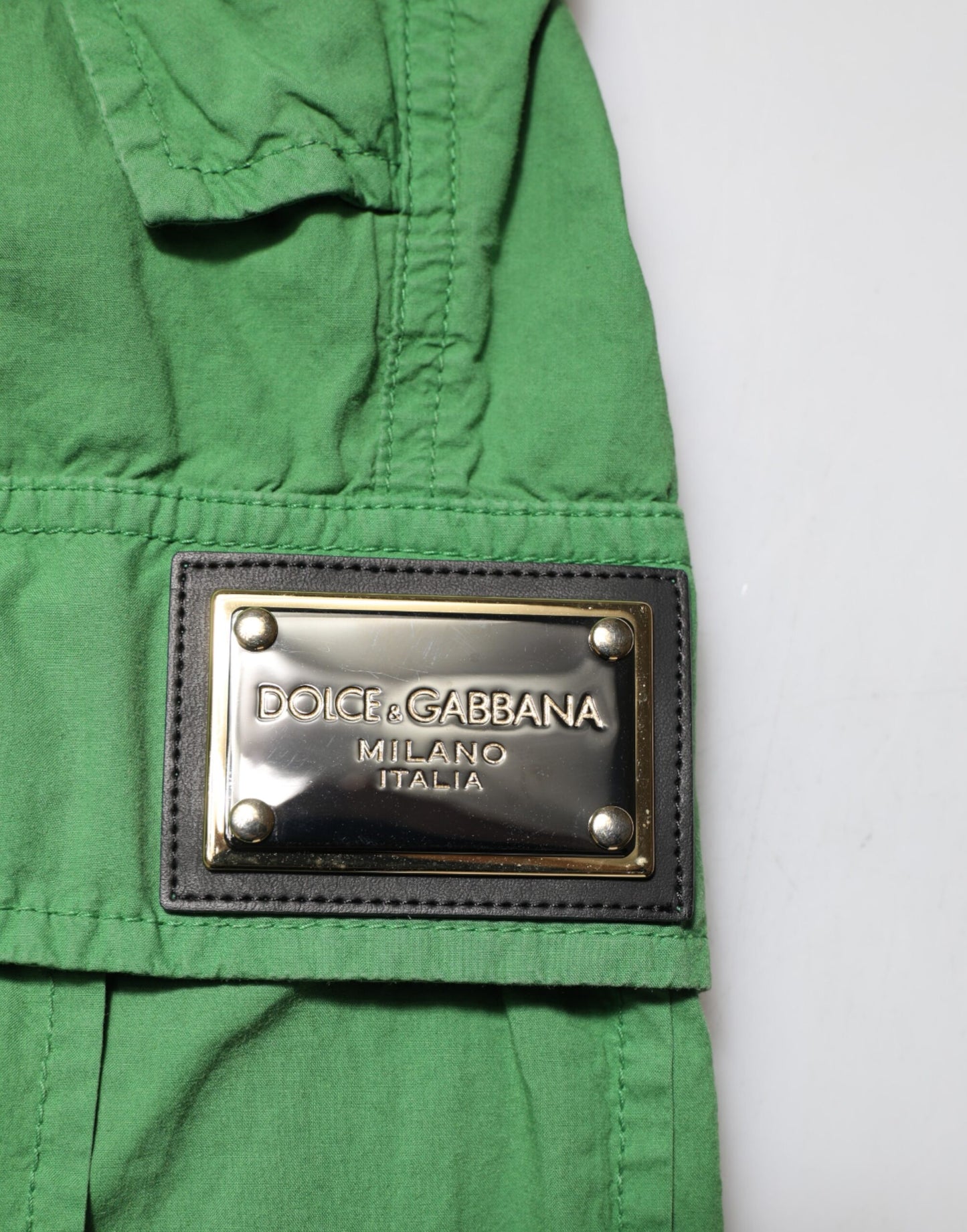 Pantalones cargo de cintura alta de algodón verde