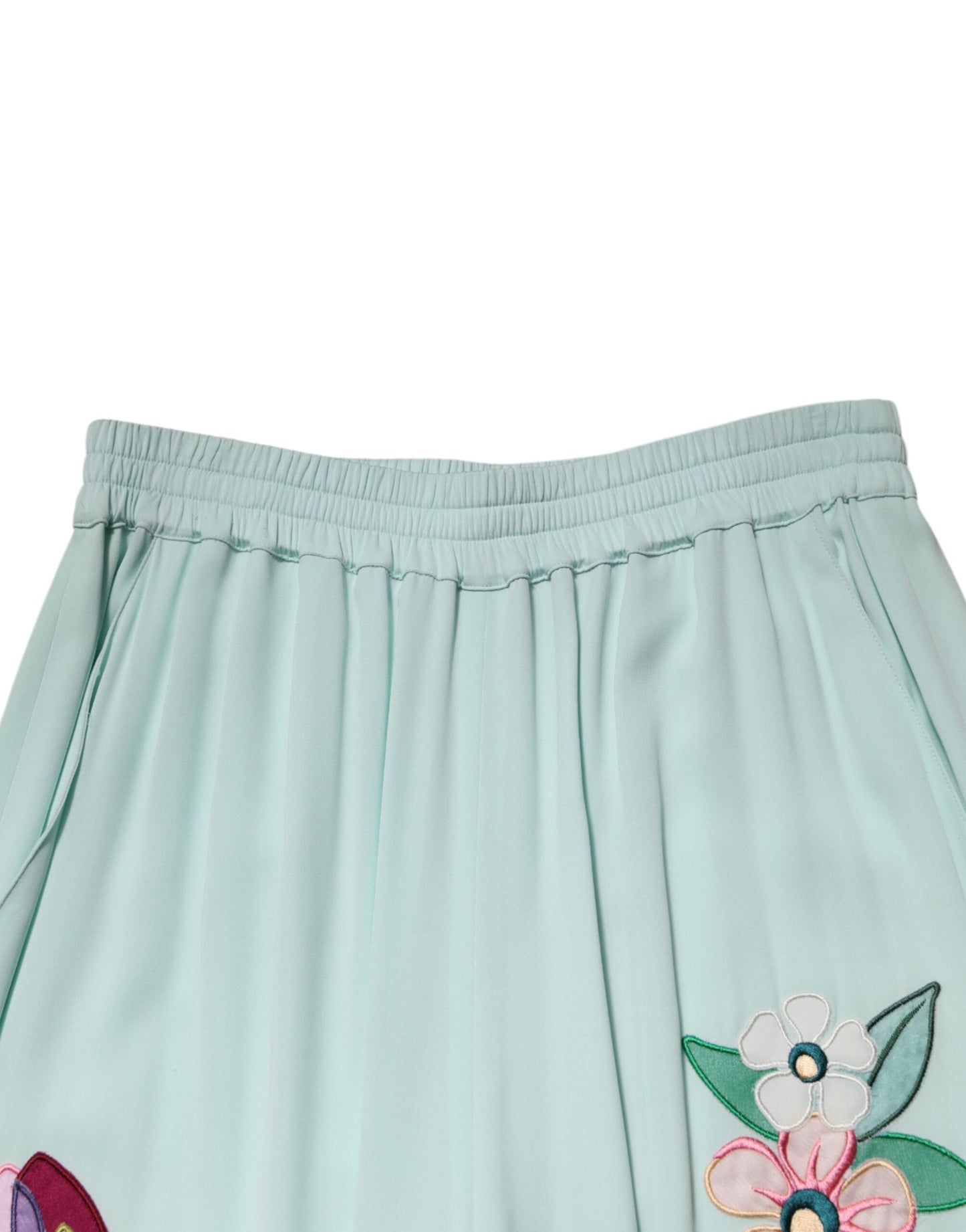 Pantalones de pijama rectos con liga y estampado floral verde