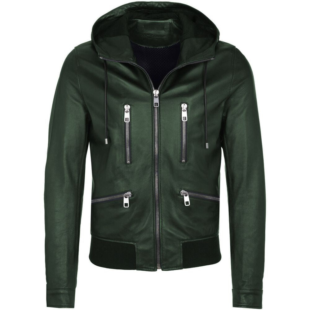 Chaqueta de piel de cordero verde