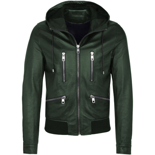 Chaqueta de piel de cordero verde