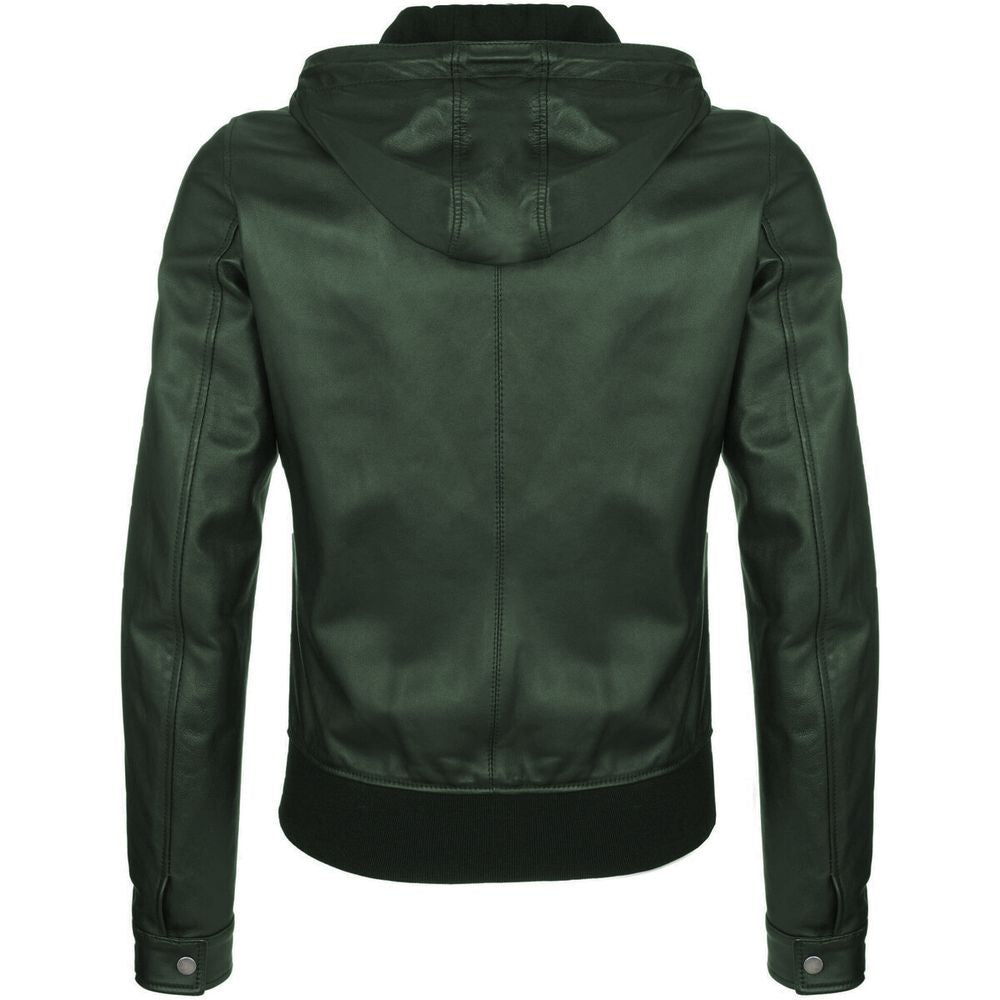 Chaqueta de piel de cordero verde